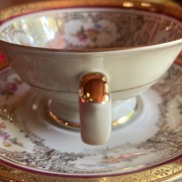 BEAUTIFUL ANTIQUE SELTMANN  3 PIECE  TEACUP AND SAUCER